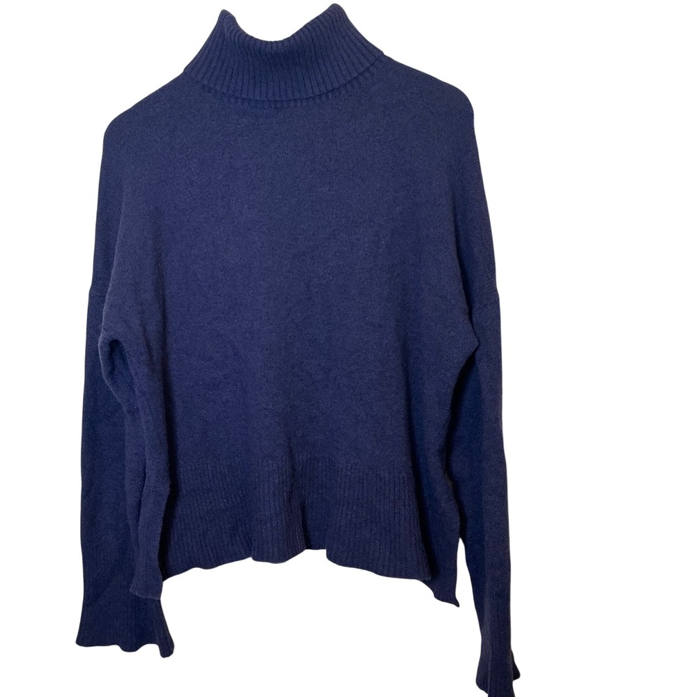 J.Crew Womens Purple Merino Wool Alpaca Blend Turtleneck Sweater Medium Preppy